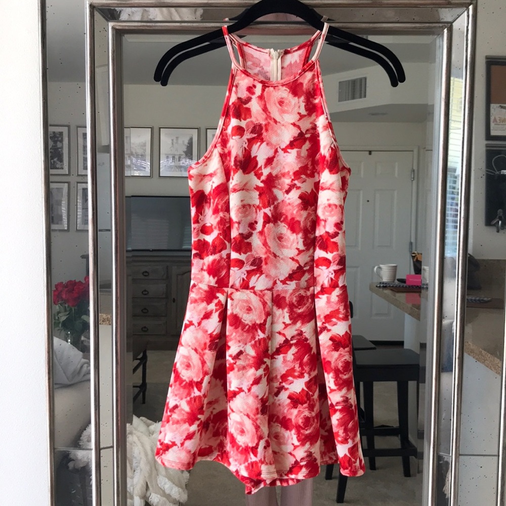 Racer back floral romper